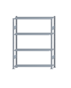 SCHULTE Steckregal, Fachbodenregale Stecksystem, Grundregal, beidseitig nutzbar, H1800xB1300xT300 mm, 4 Fachböden, Fachlast 150 kg, sendzimirverzinkt