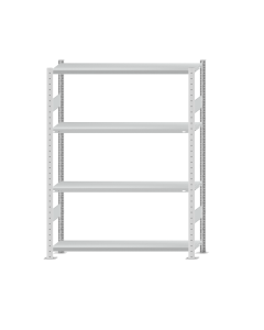 SCHULTE Steckregal, Fachbodenregale Stecksystem, Grundregal, beidseitig nutzbar, H1800xB1300xT300 mm, 4 Fachböden, Fachlast 250 kg, RAL 7035 lichtgrau