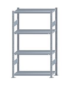 SCHULTE Steckregal, Fachbodenregale Stecksystem, Grundregal, beidseitig nutzbar, H1800xB1000xT400 mm, 4 Fachböden, Fachlast 250 kg, sendzimirverzinkt