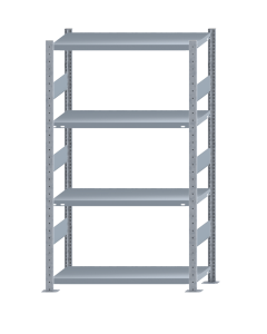 SCHULTE Steckregal, Fachbodenregale Stecksystem, Grundregal, beidseitig nutzbar, H1800xB1000xT400 mm, 4 Fachböden, Fachlast 330 kg, sendzimirverzinkt