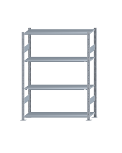SCHULTE Steckregal, Fachbodenregale Stecksystem, Grundregal, beidseitig nutzbar, H1800xB1300xT400 mm, 4 Fachböden, Fachlast 150 kg, sendzimirverzinkt