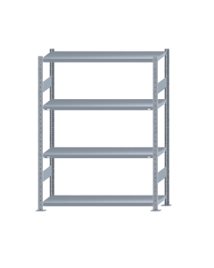 SCHULTE Steckregal, Fachbodenregale Stecksystem, Grundregal, beidseitig nutzbar, H1800xB1300xT400 mm, 4 Fachböden, Fachlast 250 kg, sendzimirverzinkt