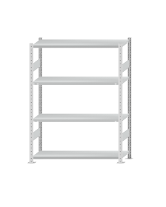 SCHULTE Steckregal, Fachbodenregale Stecksystem, Grundregal, beidseitig nutzbar, H1800xB1300xT400 mm, 4 Fachböden, Fachlast 250 kg, RAL 7035 lichtgrau