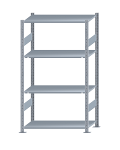 SCHULTE Steckregal, Fachbodenregale Stecksystem, Grundregal, beidseitig nutzbar, H1800xB1000xT500 mm, 4 Fachböden, Fachlast 150 kg, sendzimirverzinkt