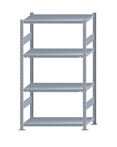 SCHULTE Steckregal, Fachbodenregale Stecksystem, Grundregal, beidseitig nutzbar, H1800xB1000xT500 mm, 4 Fachböden, Fachlast 250 kg, sendzimirverzinkt