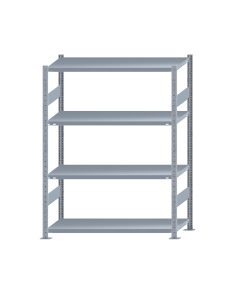 SCHULTE Steckregal, Fachbodenregale Stecksystem, Grundregal, beidseitig nutzbar, H1800xB1300xT500 mm, 4 Fachböden, Fachlast 250 kg, sendzimirverzinkt