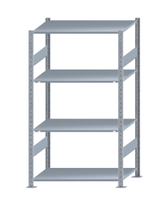 SCHULTE Steckregal, Fachbodenregale Stecksystem, Grundregal, beidseitig nutzbar, H1800xB1000xT600 mm, 4 Fachböden, Fachlast 150 kg, sendzimirverzinkt