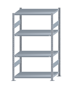 SCHULTE Steckregal, Fachbodenregale Stecksystem, Grundregal, beidseitig nutzbar, H1800xB1000xT600 mm, 4 Fachböden, Fachlast 250 kg, sendzimirverzinkt
