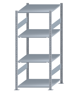SCHULTE Steckregal, Fachbodenregale Stecksystem, Grundregal, beidseitig nutzbar, H1800xB750xT800 mm, 4 Fachböden, Fachlast 150 kg, sendzimirverzinkt