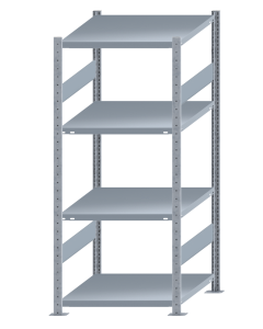 SCHULTE Steckregal, Fachbodenregale Stecksystem, Grundregal, beidseitig nutzbar, H1800xB750xT800 mm, 4 Fachböden, Fachlast 250 kg, sendzimirverzinkt