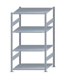 SCHULTE Steckregal, Fachbodenregale Stecksystem, Grundregal, beidseitig nutzbar, H1800xB1000xT800 mm, 4 Fachböden, Fachlast 150 kg, sendzimirverzinkt