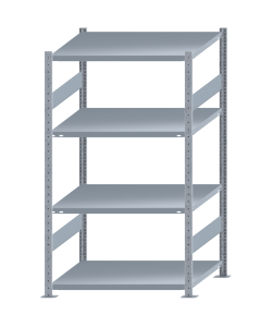 SCHULTE Steckregal, Fachbodenregale Stecksystem, Grundregal, beidseitig nutzbar, H1800xB1000xT800 mm, 4 Fachböden, Fachlast 250 kg, sendzimirverzinkt