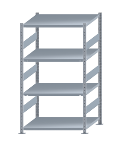 SCHULTE Steckregal, Fachbodenregale Stecksystem, Grundregal, beidseitig nutzbar, H1800xB1000xT800 mm, 4 Fachböden, Fachlast 330 kg, sendzimirverzinkt