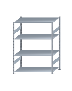 SCHULTE Steckregal, Fachbodenregale Stecksystem, Grundregal, beidseitig nutzbar, H1800xB1300xT800 mm, 4 Fachböden, Fachlast 150 kg, sendzimirverzinkt