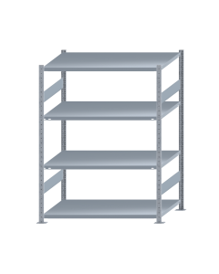 SCHULTE Steckregal, Fachbodenregale Stecksystem, Grundregal, beidseitig nutzbar, H1800xB1300xT800 mm, 4 Fachböden, Fachlast 250 kg, sendzimirverzinkt