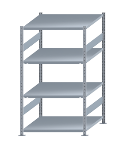 SCHULTE Steckregal, Fachbodenregale Stecksystem, Grundregal, beidseitig nutzbar, H1800xB1000xT1000 mm, 4 Fachböden, Fachlast 250 kg, sendzimirverzinkt
