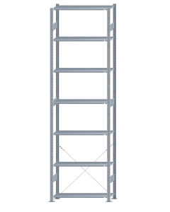 SCHULTE Steckregal, Fachbodenregale Stecksystem, Grundregal, einseitig nutzbar, H3500xB1000xT300 mm, 7 Fachböden, Fachlast 85 kg, sendzimirverzinkt
