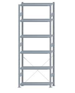 SCHULTE Steckregal, Fachbodenregale Stecksystem, Grundregal, einseitig nutzbar, H2750xB1000xT300 mm, 6 Fachböden, Fachlast 250 kg, sendzimirverzinkt