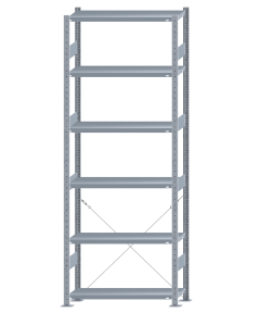 SCHULTE Steckregal, Fachbodenregale Stecksystem, Grundregal, einseitig nutzbar, H2750xB1000xT300 mm, 6 Fachböden, Fachlast 330 kg, sendzimirverzinkt