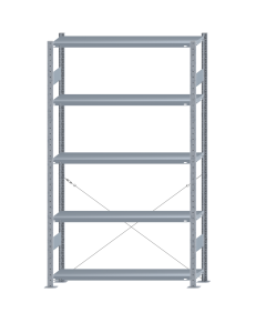 SCHULTE Steckregal, Fachbodenregale Stecksystem, Grundregal, einseitig nutzbar, H2300xB1300xT300 mm, 5 Fachböden, Fachlast 250 kg, sendzimirverzinkt