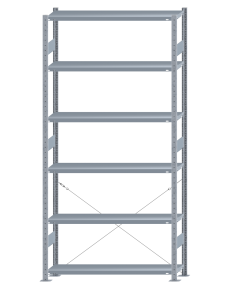 SCHULTE Steckregal, Fachbodenregale Stecksystem, Grundregal, einseitig nutzbar, H2750xB1300xT300 mm, 6 Fachböden, Fachlast 250 kg, sendzimirverzinkt