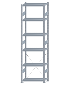 SCHULTE Steckregal, Fachbodenregale Stecksystem, Grundregal, einseitig nutzbar, H2750xB750xT400 mm, 6 Fachböden, Fachlast 250 kg, sendzimirverzinkt