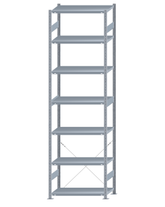SCHULTE Steckregal, Fachbodenregale Stecksystem, Grundregal, einseitig nutzbar, H3500xB1000xT500 mm, 7 Fachböden, Fachlast 330 kg, sendzimirverzinkt