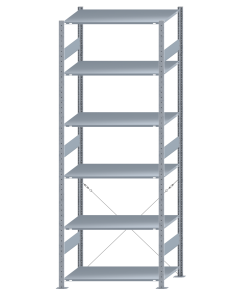 SCHULTE Steckregal, Fachbodenregale Stecksystem, Grundregal, einseitig nutzbar, H2750xB1000xT600 mm, 6 Fachböden, Fachlast 150 kg, sendzimirverzinkt