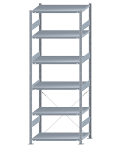 SCHULTE Steckregal, Fachbodenregale Stecksystem, Grundregal, einseitig nutzbar, H2750xB1000xT600 mm, 6 Fachböden, Fachlast 330 kg, sendzimirverzinkt