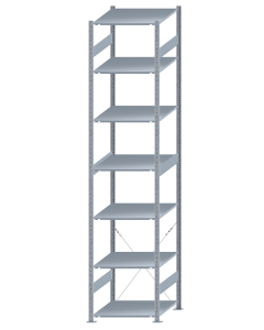 SCHULTE Steckregal, Fachbodenregale Stecksystem, Grundregal, einseitig nutzbar, H3500xB750xT800 mm, 7 Fachböden, Fachlast 150 kg, sendzimirverzinkt