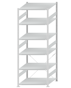 SCHULTE Steckregal, Fachbodenregale Stecksystem, Grundregal, einseitig nutzbar, H2750xB1000xT1000 mm, 6 Fachböden, Fachlast 250 kg, RAL 7035 lichtgrau