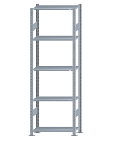 SCHULTE Steckregal, Fachbodenregale Stecksystem, Grundregal, beidseitig nutzbar, H2300xB750xT300 mm, 5 Fachböden, Fachlast 150 kg, sendzimirverzinkt