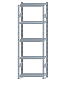 SCHULTE Steckregal, Fachbodenregale Stecksystem, Grundregal, beidseitig nutzbar, H2300xB750xT300 mm, 5 Fachböden, Fachlast 250 kg, sendzimirverzinkt