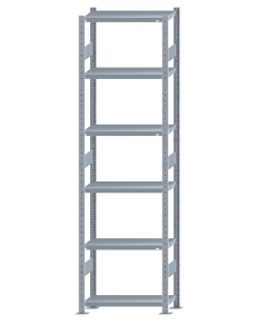 SCHULTE Steckregal, Fachbodenregale Stecksystem, Grundregal, beidseitig nutzbar, H2750xB750xT300 mm, 6 Fachböden, Fachlast 250 kg, sendzimirverzinkt