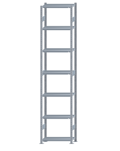 SCHULTE Steckregal, Fachbodenregale Stecksystem, Grundregal, beidseitig nutzbar, H3500xB750xT300 mm, 7 Fachböden, Fachlast 250 kg, sendzimirverzinkt