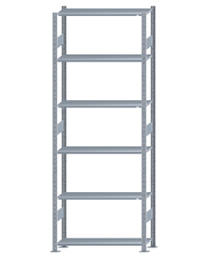 SCHULTE Steckregal, Fachbodenregale Stecksystem, Grundregal, beidseitig nutzbar, H2750xB1000xT300 mm, 6 Fachböden, Fachlast 150 kg, sendzimirverzinkt