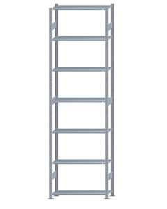 SCHULTE Steckregal, Fachbodenregale Stecksystem, Grundregal, beidseitig nutzbar, H3500xB1000xT300 mm, 7 Fachböden, Fachlast 150 kg, sendzimirverzinkt