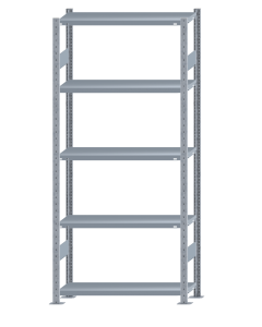 SCHULTE Steckregal, Fachbodenregale Stecksystem, Grundregal, beidseitig nutzbar, H2300xB1000xT300 mm, 5 Fachböden, Fachlast 250 kg, sendzimirverzinkt