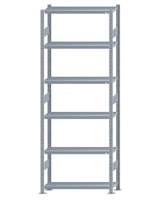 SCHULTE Steckregal, Fachbodenregale Stecksystem, Grundregal, beidseitig nutzbar, H2750xB1000xT300 mm, 6 Fachböden, Fachlast 250 kg, sendzimirverzinkt