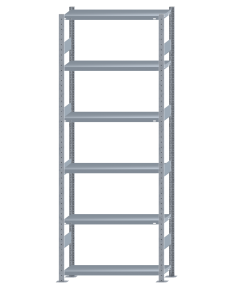 SCHULTE Steckregal, Fachbodenregale Stecksystem, Grundregal, beidseitig nutzbar, H2750xB1000xT300 mm, 6 Fachböden, Fachlast 330 kg, sendzimirverzinkt