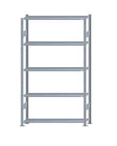 SCHULTE Steckregal, Fachbodenregale Stecksystem, Grundregal, beidseitig nutzbar, H2300xB1300xT300 mm, 5 Fachböden, Fachlast 150 kg, sendzimirverzinkt