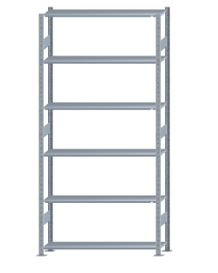 SCHULTE Steckregal, Fachbodenregale Stecksystem, Grundregal, beidseitig nutzbar, H2750xB1300xT300 mm, 6 Fachböden, Fachlast 150 kg, sendzimirverzinkt
