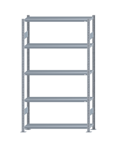 SCHULTE Steckregal, Fachbodenregale Stecksystem, Grundregal, beidseitig nutzbar, H2300xB1300xT300 mm, 5 Fachböden, Fachlast 250 kg, sendzimirverzinkt