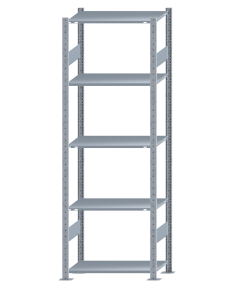 SCHULTE Steckregal, Fachbodenregale Stecksystem, Grundregal, beidseitig nutzbar, H2300xB750xT400 mm, 5 Fachböden, Fachlast 150 kg, sendzimirverzinkt