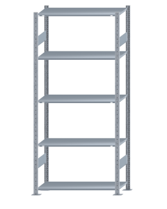 SCHULTE Steckregal, Fachbodenregale Stecksystem, Grundregal, beidseitig nutzbar, H2300xB1000xT400 mm, 5 Fachböden, Fachlast 85 kg, sendzimirverzinkt
