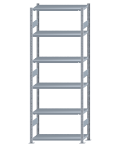 SCHULTE Steckregal, Fachbodenregale Stecksystem, Grundregal, beidseitig nutzbar, H2750xB1000xT400 mm, 6 Fachböden, Fachlast 250 kg, sendzimirverzinkt