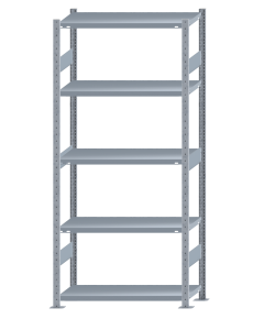 SCHULTE Steckregal, Fachbodenregale Stecksystem, Grundregal, beidseitig nutzbar, H2300xB1000xT400 mm, 5 Fachböden, Fachlast 330 kg, sendzimirverzinkt