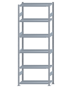 SCHULTE Steckregal, Fachbodenregale Stecksystem, Grundregal, beidseitig nutzbar, H2750xB1000xT400 mm, 6 Fachböden, Fachlast 330 kg, sendzimirverzinkt