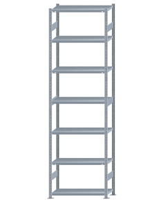 SCHULTE Steckregal, Fachbodenregale Stecksystem, Grundregal, beidseitig nutzbar, H3500xB1000xT400 mm, 7 Fachböden, Fachlast 330 kg, sendzimirverzinkt