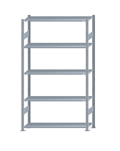 SCHULTE Steckregal, Fachbodenregale Stecksystem, Grundregal, beidseitig nutzbar, H2300xB1300xT400 mm, 5 Fachböden, Fachlast 150 kg, sendzimirverzinkt
